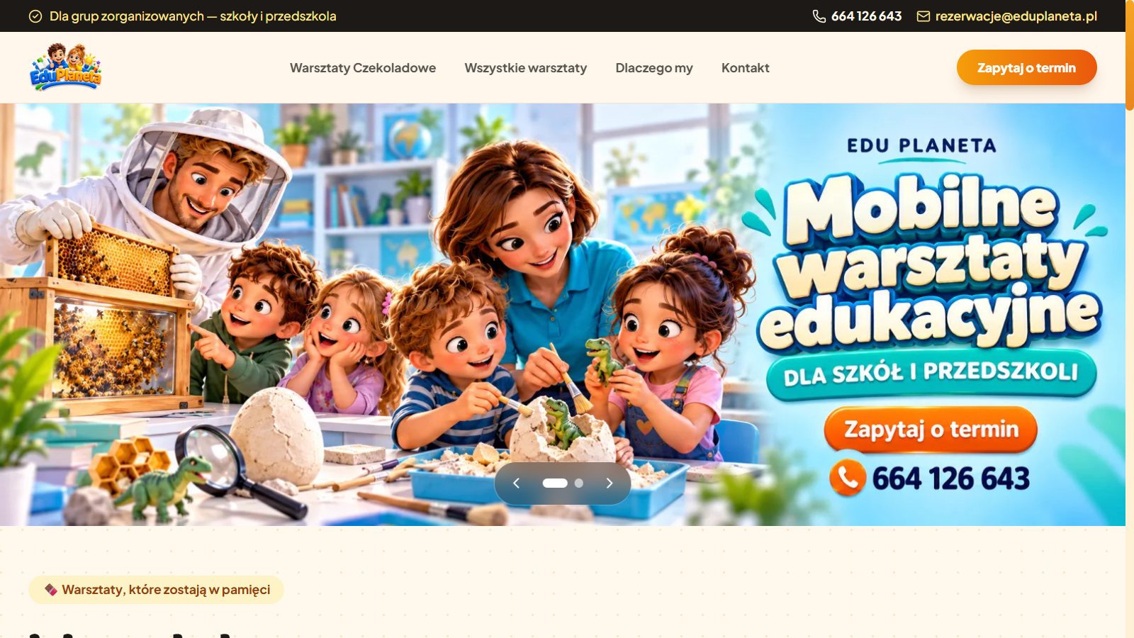 EDU Planeta — warsztaty czekoladowe dla szkół i przedszkoli