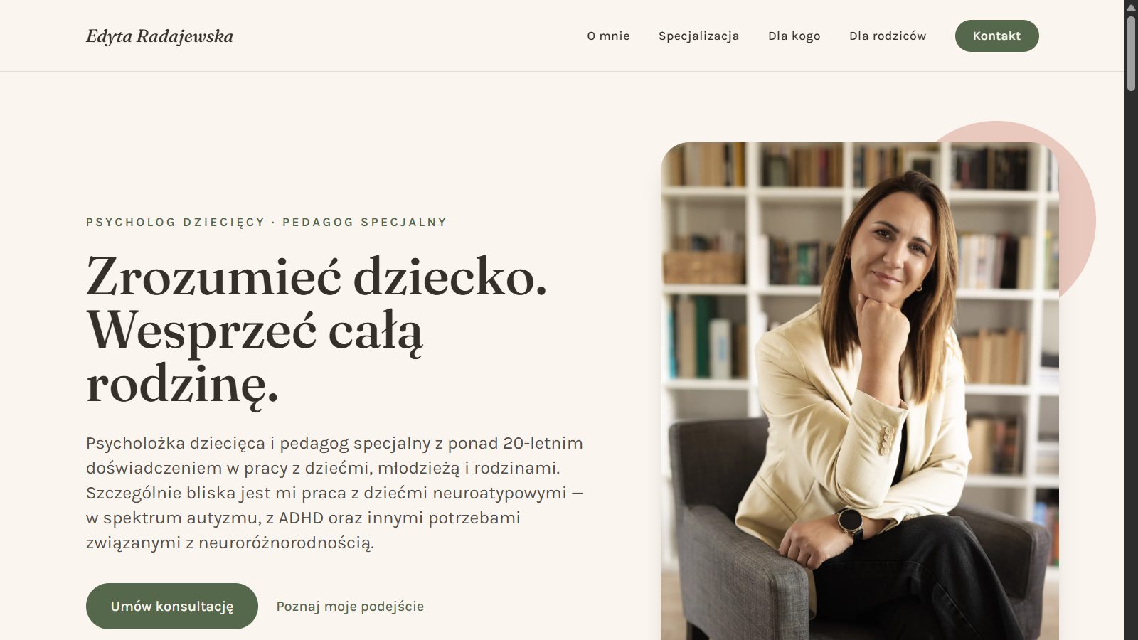 Edyta Radajewska — psycholog dziecięcy i pedagog specjalny